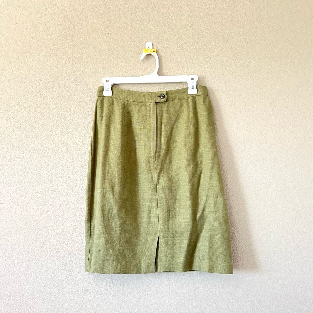Halston Vintage Flax Blend Skirt